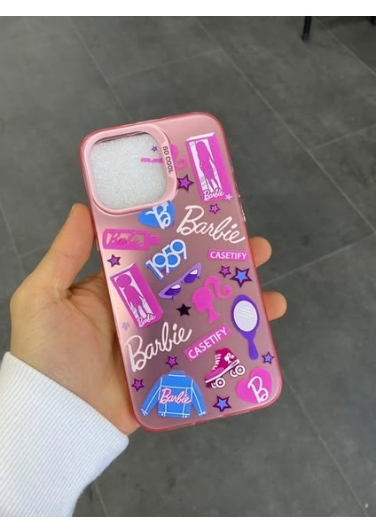 Iphone 13 / 14 Sparkle Pembe Barbi Mix Figürlü Telefon Kılıfı