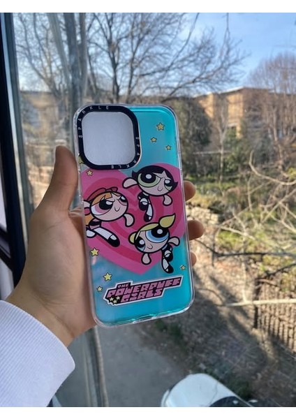 Iphone 13 / 14 Sparkle Powerpuff Girls Figürlü Telefon Kılıfı