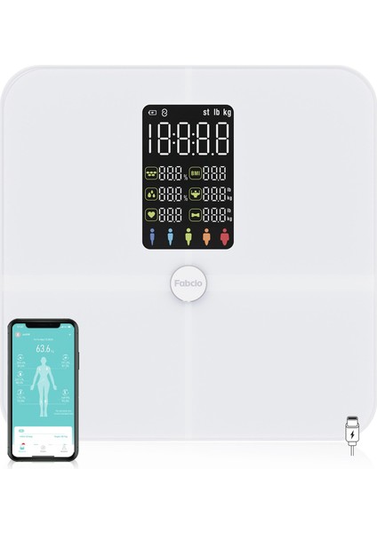 Fitsmart Plus Bluetooth Çok Fonksiyonlu Yağ Ölçer Akıllı Tartı