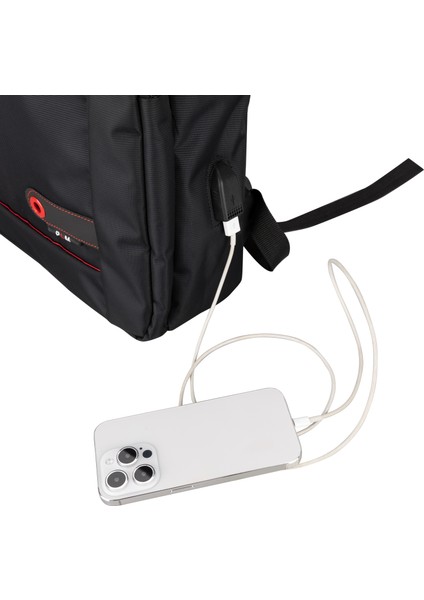 Lucca-Usb-15.6 Siyah Notebook Sırt Çantası