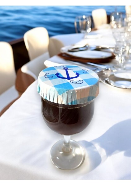 Deniz Çapası Desenli Kağıt Bardak Kapağı 75 mm 100 Adet indirimleri