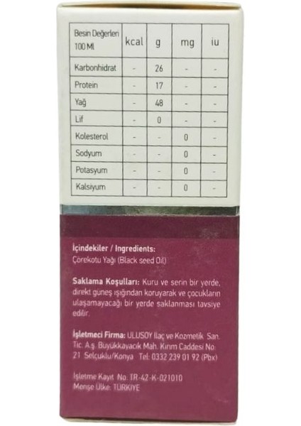 Çörek Otu Yağı 20 ml