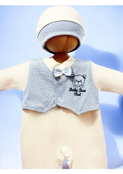 Erkek Bebek Ayıcıklı Papyon Detaylı Tulum modelleri