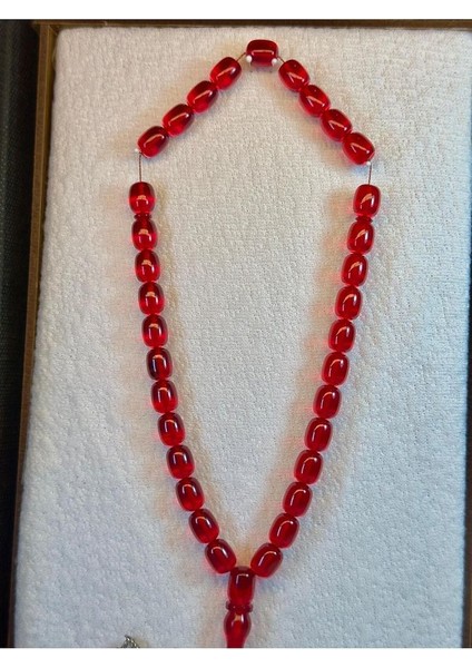 Ateş Kehribar Tesbih Kırmızı Renkli Kapsül Kesim T-84 fiyatları
