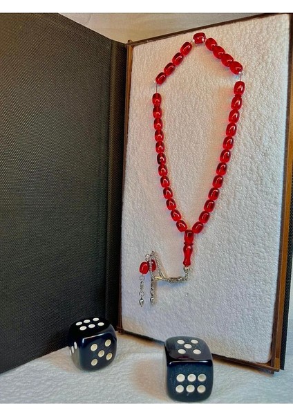 Ateş Kehribar Tesbih Kırmızı Renkli Kapsül Kesim T-84 modelleri