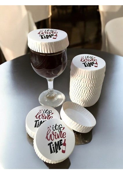 Şarap Kadehi Bardak Kapağı| Şarap Bardağı Kapağı | Kağıt Bardak Kapağı 75 mm 10 Adet