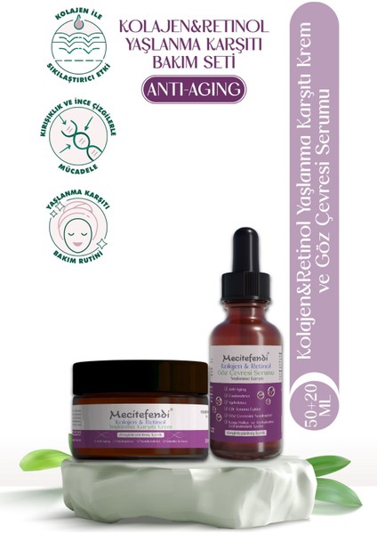 Yaşlanma Önleyici Krem 50 ml + Kolajen & Retinol Göz Çevresi Serumu 20 ml