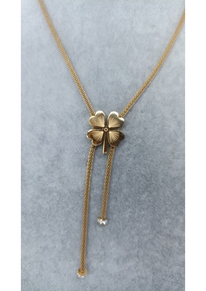 Yonca Modeli Çelik Kolye(55+5 Cm)