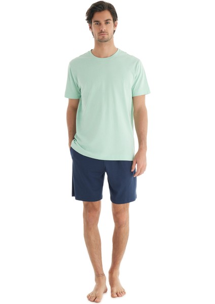 Erkek T-Shirt 40718 - Açık Turkuaz