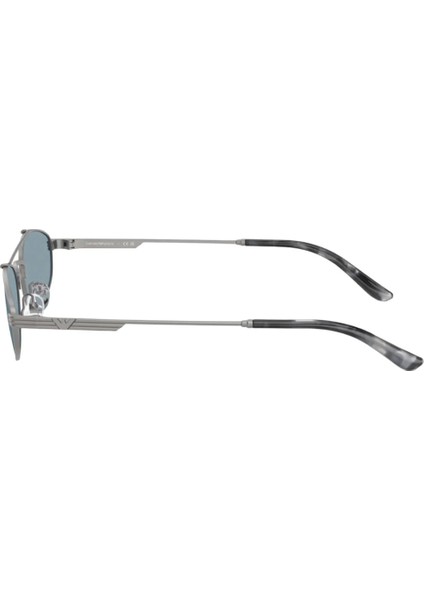 EA2157-300372 Unisex Güneş Gözlüğü Köprülü Metal Çerçeve Oval Mavi Cam modelleri