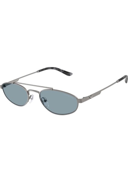 EA2157-300372 Unisex Güneş Gözlüğü Köprülü Metal Çerçeve Oval Mavi Cam fırsatları