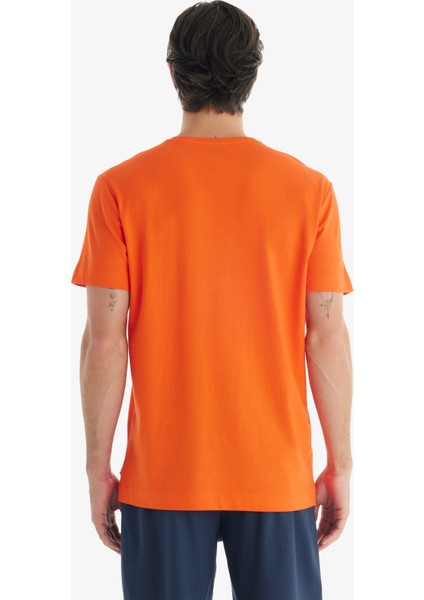 Erkek T-Shirt 40718 - Turuncu modelleri