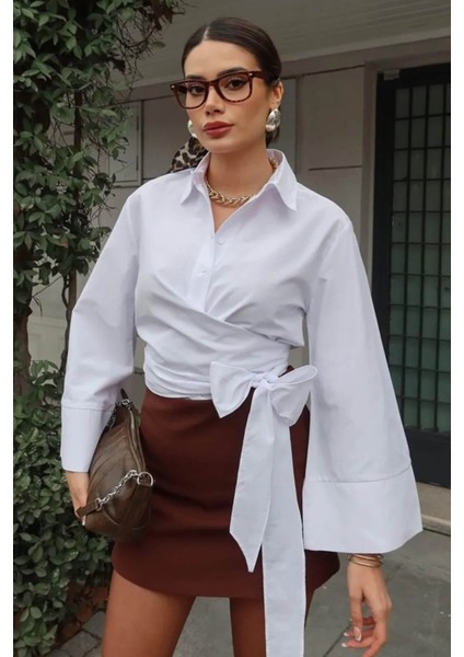 Kadın Bağlama Detaylı Gömlek