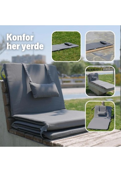 Katlanır Şezlong Minderi - Taşınır Kamp Yatağı Su Itici Solmaz Kumaş 180X60X3 Bej Ultraluks indirimleri