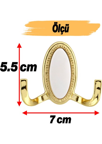 Askı Gold Altın Dolap Askılık Askılığı Duvar Vestiyer Banyo Mutfak Elbise Kıyafet Askısı 5 Adet