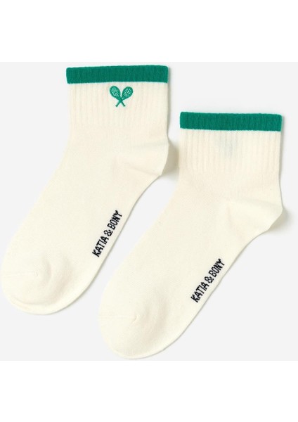 Erkek Tenis Desenli 4'lü Paket Kısa Soket Çorap