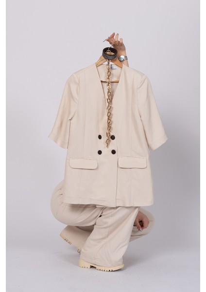 Trend Ceket Pantolon Keten Takım 1102