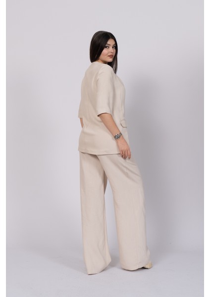 Trend Ceket Pantolon Keten Takım 1102 fırsatları