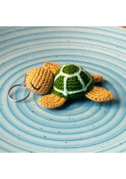 7773 El Örgüsü Amigurumi Sevimli Kaplumbağa Anahtarlık