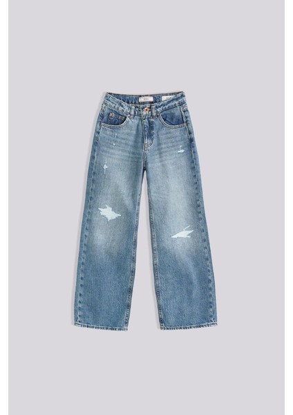 Bg Store Kız Çocuk Mavi Pantolon
