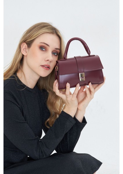 Çıtçıtlı Ayarlanabilir Askılı Paula Model El ve Omuz Çantası