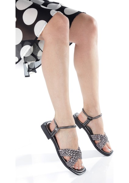 MİA026-1560 Kadın Nut El Örgülü Abiye Günlük-Düğün-Eğlence-Tatil Sandaleti