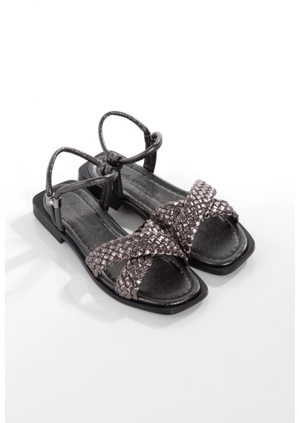 MİA026-1560 Kadın Nut El Örgülü Abiye Günlük-Düğün-Eğlence-Tatil Sandaleti modelleri