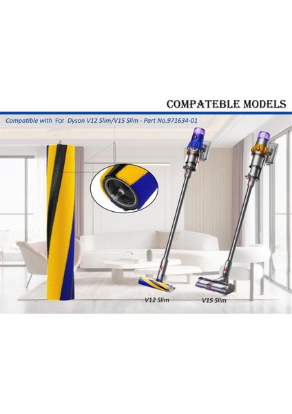 Dyson V12 Detect Slim V10 Dijital Slim El Tipi Elektrikli Süpürge Için Silindir Fırça Yedeği,parça NUMARASI971634-01 (Yurt Dışından)