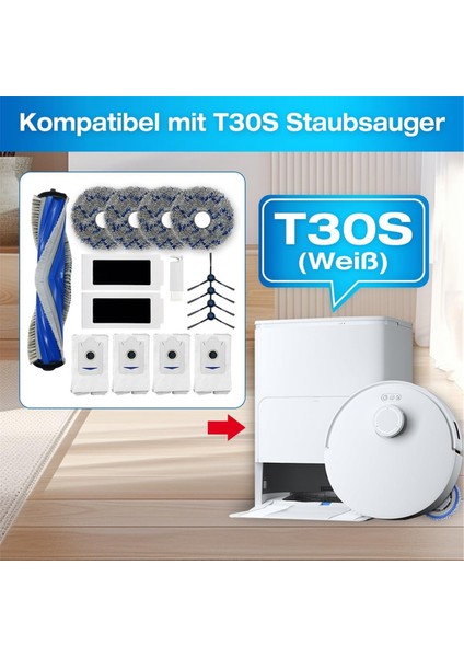 Ecovacs Deebot T30S Robot Süpürge Yedek Parçaları Ana Yan Fırçalar Hepa Filtreler Paspas Pedleri Toz Torbaları (Yurt Dışından) fiyatları