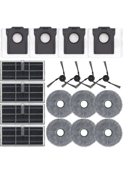 Dreame X40 ULTRA/X40 PRO/S30 Pro Ultra Elektrikli Süpürge Yan Fırça Toz Torbası Için Uyumlu Yedek Parça Takımı (Yurt Dışından)