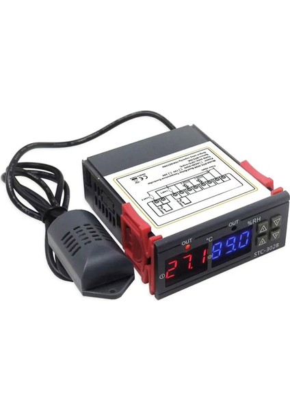 STC-3028 220V Dijital Termostat Termometre Higrometre Sıcaklık Nem Kontrol Cihazı Regülatörü (Yurt Dışından)