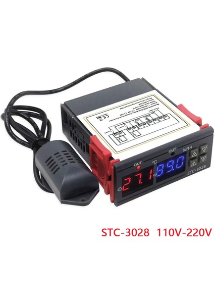 STC-3028 220V Dijital Termostat Termometre Higrometre Sıcaklık Nem Kontrol Cihazı Regülatörü (Yurt Dışından)