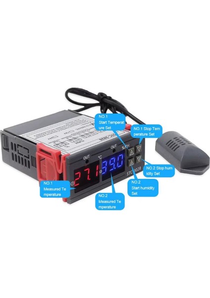 STC-3028 220V Dijital Termostat Termometre Higrometre Sıcaklık Nem Kontrol Cihazı Regülatörü (Yurt Dışından)