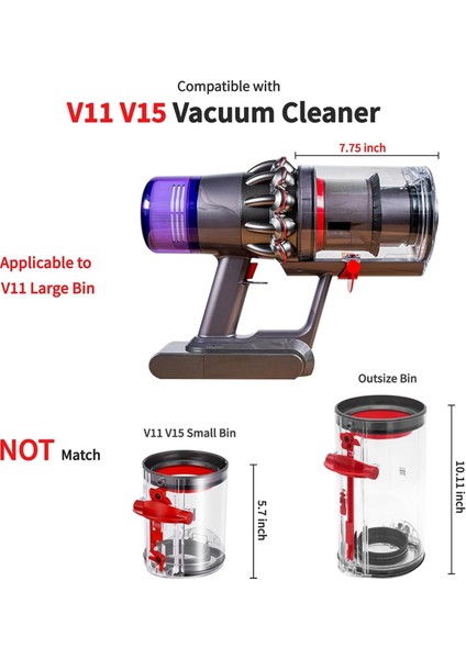 Dyson V11 V15 SV14 SV15 SV22 Yedek Anahtar T8 Tornavida Elektrikli Süpürge Toz Toplama Kovası Için Toz Kabı (Yurt Dışından) fiyatları