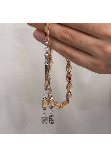 Gümüş Püsküllü Sıkma Kehribar Tesbih fırsatları