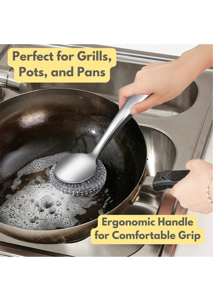 Saplı Çelik Yün Fırçası Bulaşık Fırçası, Derin Temizlik Metal Fırça Seti, Bulaşıklar Için Çelik Fırça, Metal Fırçalar (Yurt Dışından) fiyatları