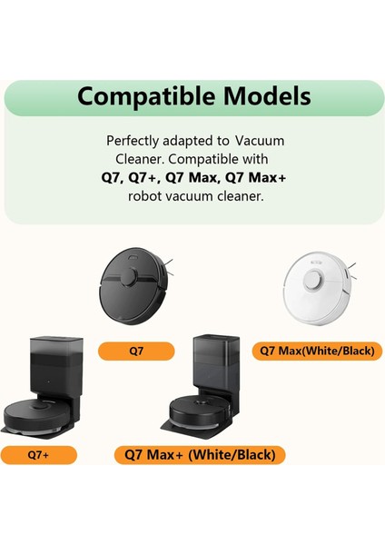 Roborock Q7 Q7+ Q7 Max Q7 Max+(Plus) Robot Süpürge Aksesuarları Kiti Ana Yan Fırça Hepa Filtresi (Yurt Dışından) modelleri