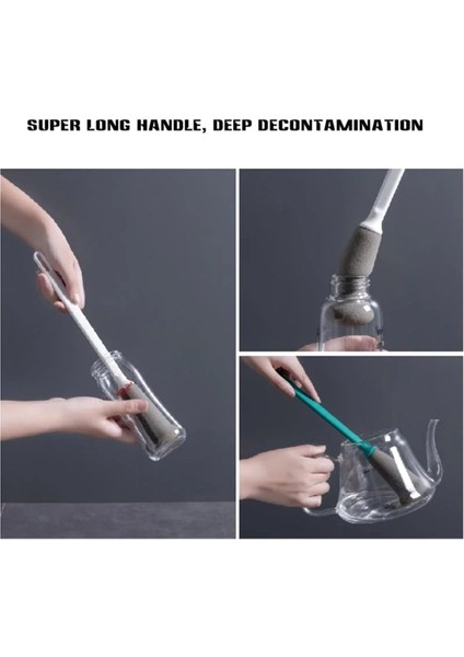 Uzun Saplı Sünger Fırça Mutfak Temizlik Malzemeleri Şişe Temizleme Fırçası Bardaklar Biralar Sürahi Temizlenmiş Mutfak Aleti Gri (Yurt Dışından) modelleri