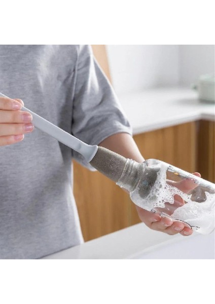 Uzun Saplı Sünger Fırça Mutfak Temizlik Malzemeleri Şişe Temizleme Fırçası Bardaklar Biralar Sürahi Temizlenmiş Mutfak Aleti Gri (Yurt Dışından) fırsatları