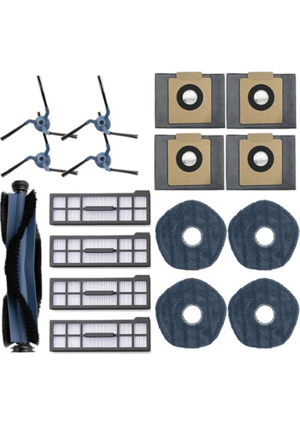 Eufy X10 Pro Omni Temizlik Robotu Için Vakum Aksesuarları Ana Fırça Paspas Pedleri Yan Fırça Hepa Filtre Toz Torbası (Yurt Dışından)