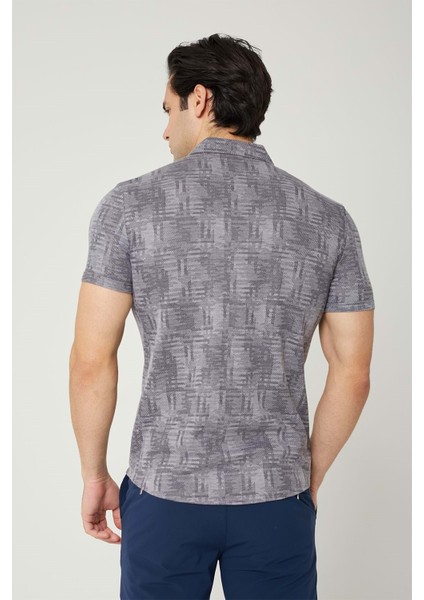 Erkek Desenli Siyah Kısa Kol Gömlek modelleri