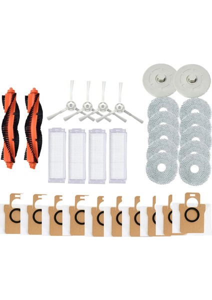 Xiaomi Mijia M30 Pro C107 Yedek Silindir Yan Fırça Hepa Filtre Paspas Bezi Toz Torbası Paspas Tutucu Yedek Parçaları (Yurt Dışından)