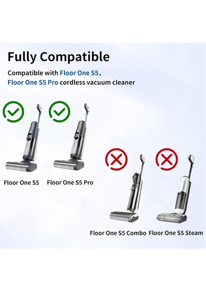 Tineco Floor One S5/floor One S5 Pro Kablosuz Elektrikli Süpürge Yedek Parçaları Için Silindir Fırça ve Filtre Yedekleri (Yurt Dışından)