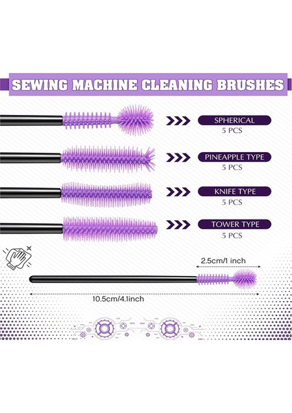 20 Adet Cranny Dikiş Makinesi Temizleme Fırçaları, Dikiş Makinesi Içi Için Yeniden Kullanılabilir Silikon Kıl Temizleme Fırçaları (Yurt Dışından) fırsatları