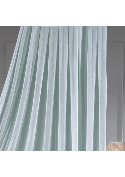 Keten Turkuaz 1 x 3 Sık Pile Tül Perde modelleri