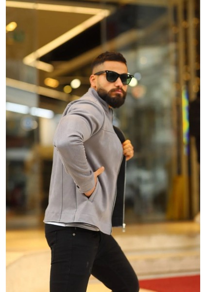 Fermuarlı Nubuk Ceket