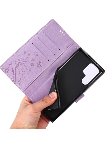 Samsung Galaxy S24 Ultra Kart Tutucu Kickstand Pu Deri Için Filp Durumda (Yurt Dışından) modelleri