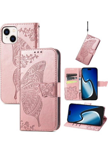 Iphone 15 Için Kılıf Artı Kelebek Cüzdan Çok Renkli Iş Kanat (Yurt Dışından)