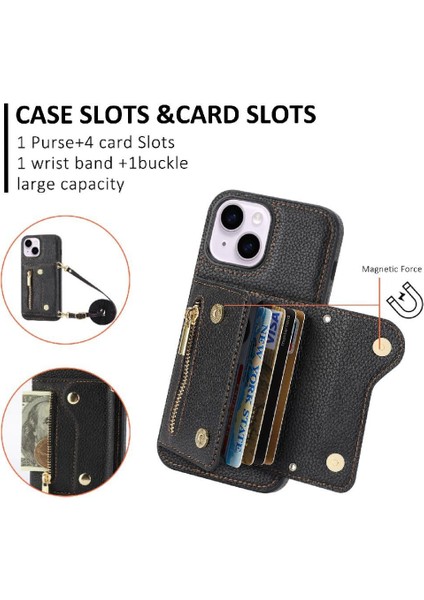 Iphone 14 Için Kılıf Uzun Kayış Hafif Kart Yuvaları Büyük Kapasiteli Mini (Yurt Dışından) fırsatları