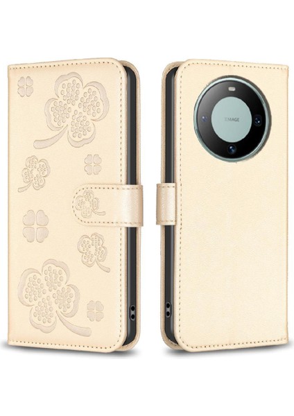 Huawei Mate 60 Için Flip Case Kart Yuvaları Tutucu Kickstand Yonca Çiçek Pu (Yurt Dışından) indirimleri